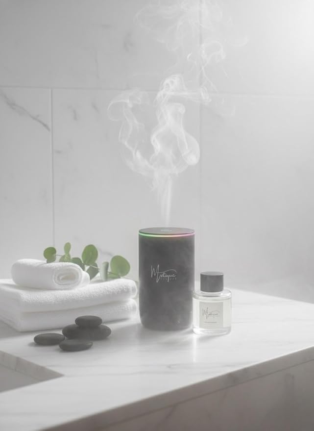Mistique Smart Portable Waterless Car and Home Fragrance Oil Diffuser with LED Ceiling Lighting - Essential Oil Diffuser, Car Air Freshener & Single Room Home air Freshner JK-577 Fragrance