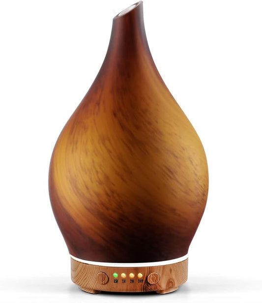 Porseme 150ml Essential Oil Diffuser Glass Color Changing Aroma Air Diffusers Aromatherapy Ultrasonic Cool Mist Humidifier 6 Running Hours Waterless Auto-Off for Sleeping Yoga Office Spa (Caramel)