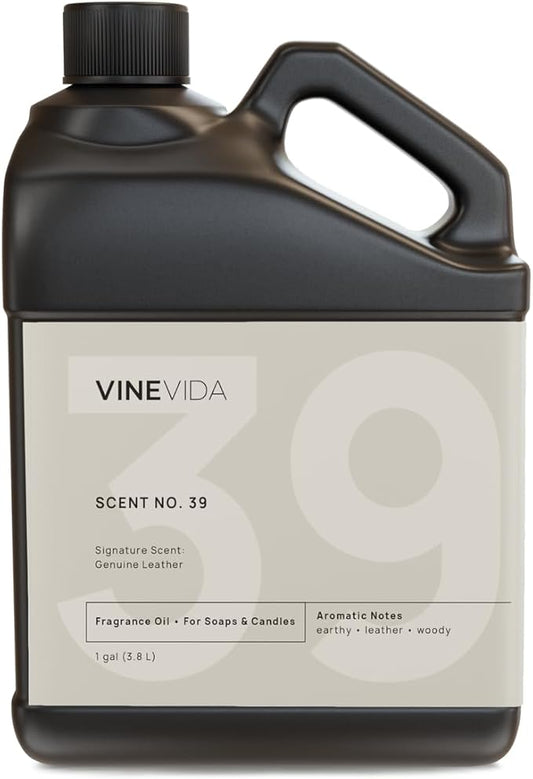 VINEVIDA [128oz] Genuine Leather Fragrance Oil for Candle Making - Made in USA Scents for Soap Making - Natural Candle Fragrance Oil