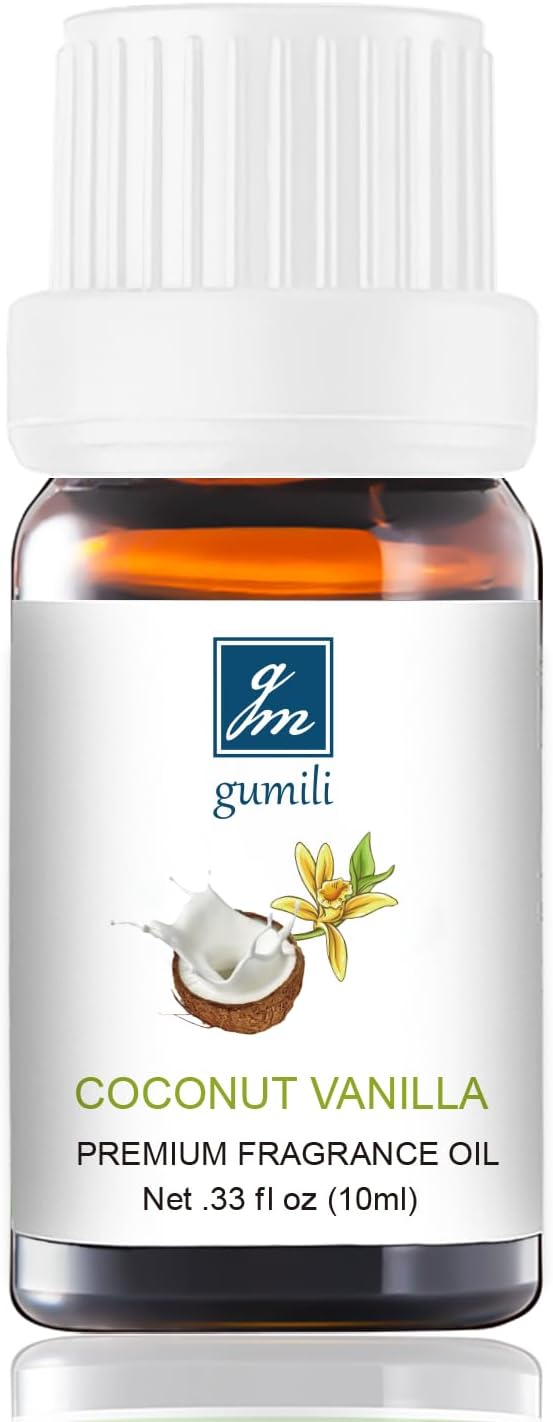 GM Gumili Coconut Vanilla Essential Oil - Natural Perfume for Aromatherapy, Perfume Making, Candles, Soap, Room Spray, Diffuser Blends - Organic, 10mL Undiluted - Pack of 2