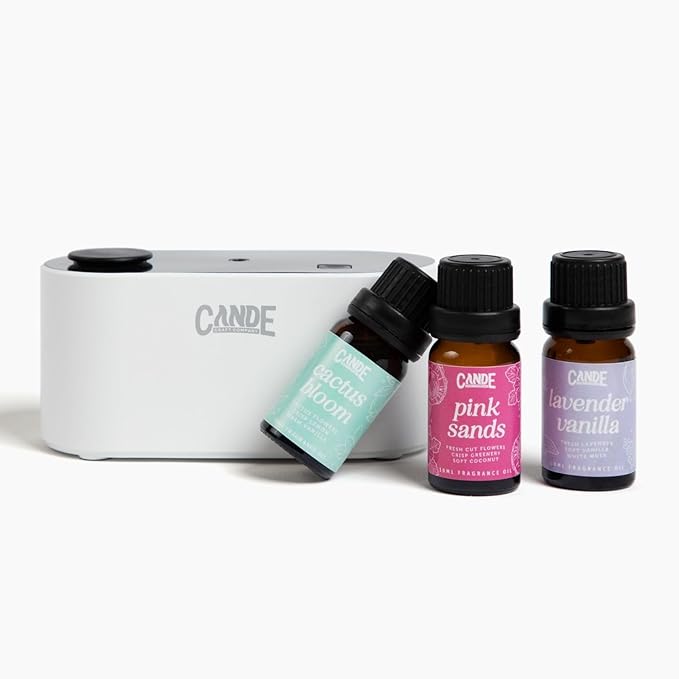 CE CRAFT Waterless Travel Diffuser Gift Set - Rechargeable Diffuser for Aromatherapy - Includes 3 Fragrance Oils - Fragrance Dispenser for Office and Home - Christmas, Black