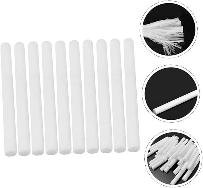 10Pcs Fiber Diffuse Sticks Aromatherapy Volatile Cotton Wands Oil Diffuser Reeds for Home Bathroom Fresh Scent Decoration and Fragrance