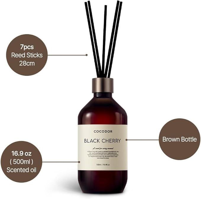 COCODOR Premium Reed Diffuser/Woody Hotel /16.9oz /2 Pack/Large Capacity Fragrance Scent Oil Stick Diffuser Set for Bedroom Bathroom Home Décor