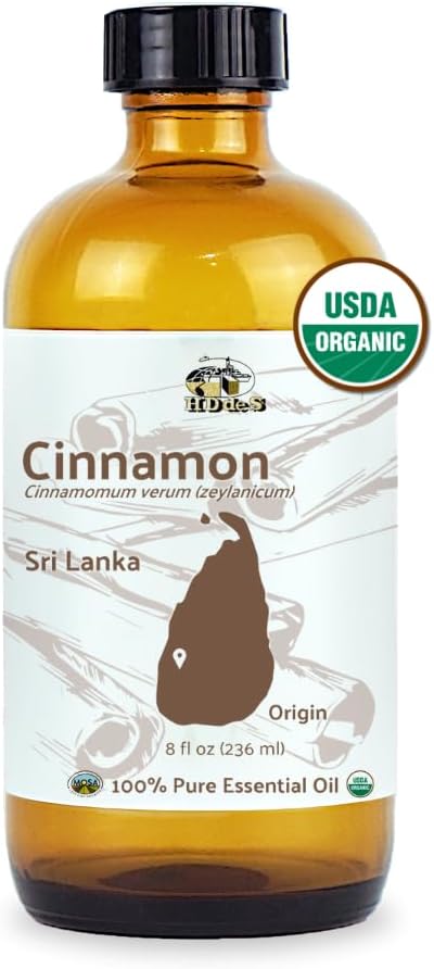 Organic Cinnamon Essential Oil - Direct from Sri Lankan Essential Oils - 100% Pure - Natural Aceite de Canela for Aromatherapy & Wellness - Premium Grade (15ml)