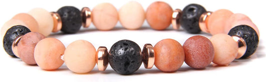 Handmade Aromatherapy Diffuser Natural Stone Bead Bracelet Lavender Essential Oil Anti Anxiety Stress Relief Stretchy Bracelet for Women Men Gift Yoga Meditation Jewelry