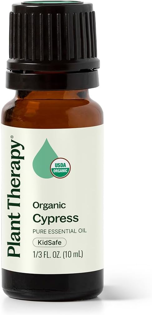 Plant Therapy Organic Cypress Essential Oil 10 mL (1/3 oz), 100% Pure, Undiluted, Natural Aromatherapy for Congestion Relief and Clear Skin