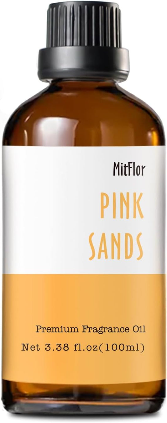 Pink Sands Fragrance Oil, MitFlor Single Scented Oils, Large Size Premium Grade Fragrance Oil for Diffuser, Soap & Candle Making Scent, Essential Oils for Home, 3.38 OZ/100ML
