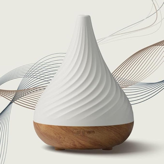 Essential Oil Diffuser with Adapter, 130ml Aromatherapy Scent Machine for Home & Office, 7 Color LED & Breathing Light Cool Mist Humidifier, 2 Mist Modes Last up to 8 Hours, Auto-Off, Spiral