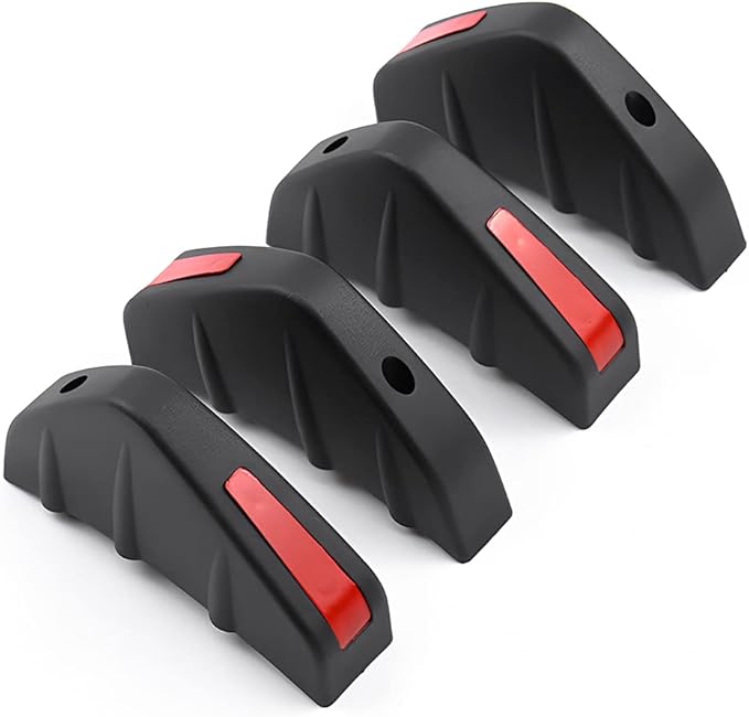4pcs Car Rear Lower Bumper Wing Lip Diffuser, Anti-Crash Accessories Spoiler Shark Fin Protector, Rear Bumper Splitter Lip Wing with Screw, Universal Auto Decoration for Car SUV Truck
