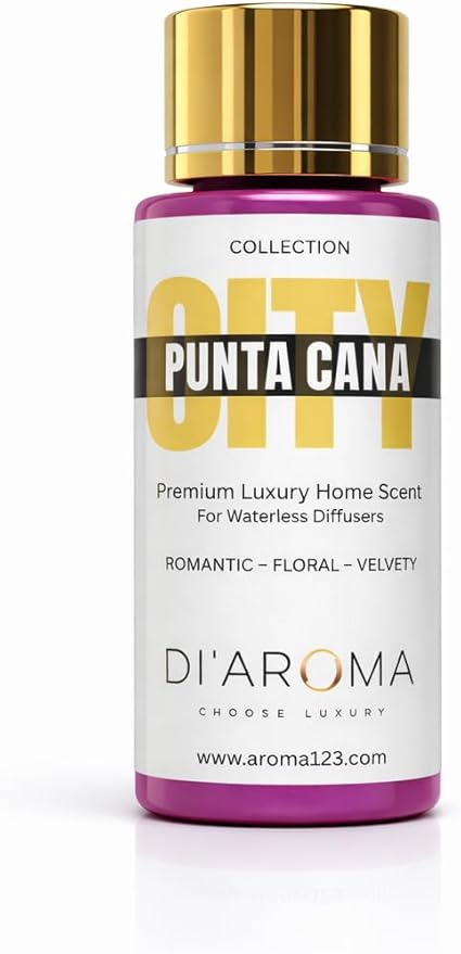 Di'Aroma Aroma Oil Blend Punta Cana 60ml 2 Fl Oz – Premium Diffuser Oil for Home, Waterless & Essential Oil Diffusers, Long Lasting Home Fragrance, City Collection, Made in USA (2 Fl Oz, Punta Cana)