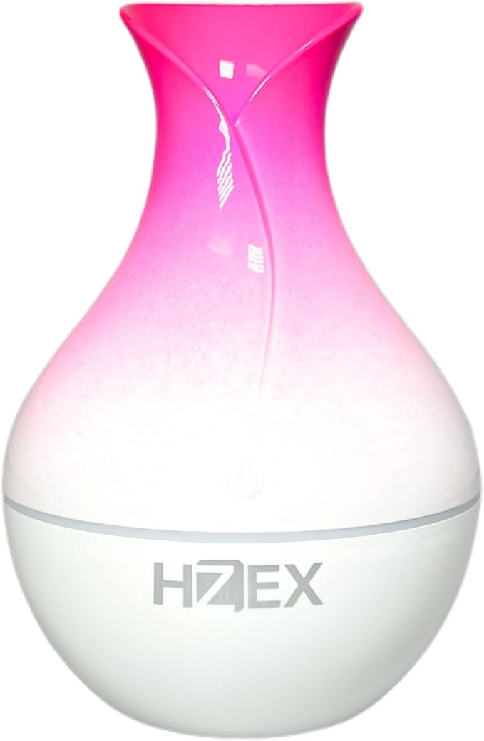 HZEX Spiral Essential Oil Diffuser with 7 Color Changing Lights and 5V USB Cable for Home Office, 130ml Mist Humidifier Silent Aroma Diffusers, Variant Colors (Fuchsia)