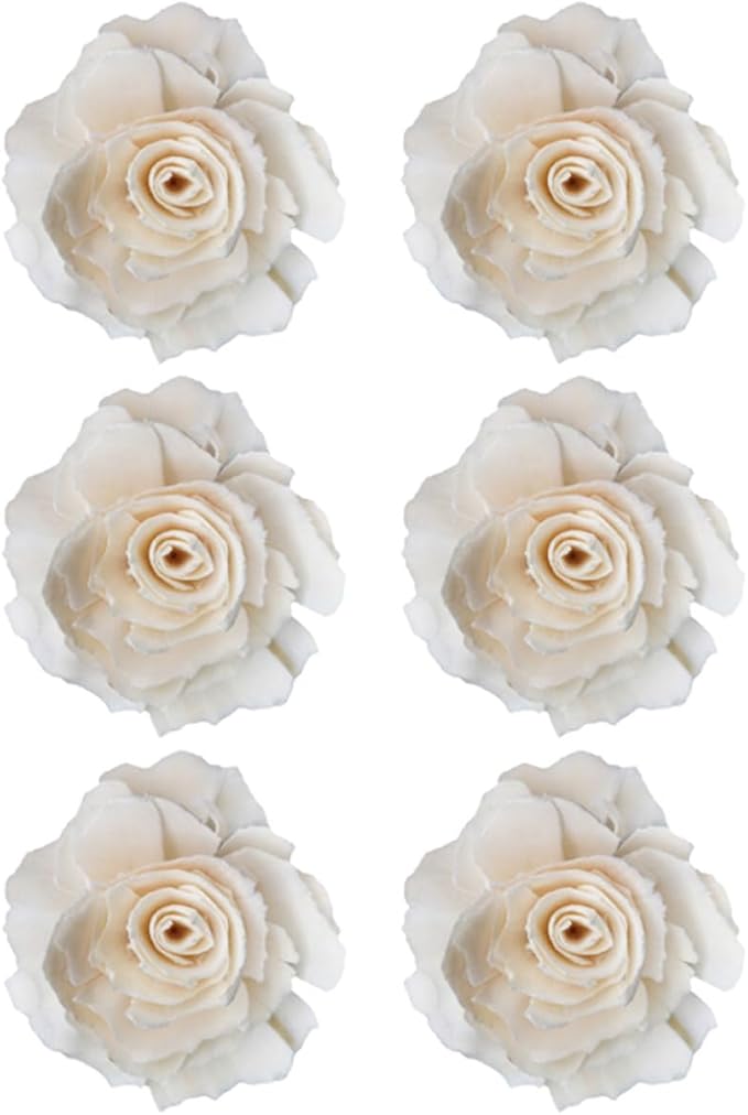 Tofficu 6pcs Peony Scent Diffuser Flowers with 4.5cm Perforation Aromatherapy Rattan Vines Natural Reed Diffusers for Home Fragrance and Decorative Air Freshener
