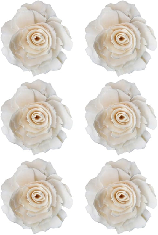 6Pcs Fire-Free Aromatherapy Rattan Diffuser Flowers with 4.5Cm Holes, White Aroma Reed Sticks for Home Fragrance and Decor, Essential Oil Diffuser Set for Living Room and Bathroom