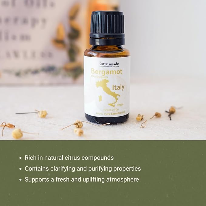 Bergamot Essential Oil - Direct from Citrusmade in Sicily- Pure Essential Oil for Diffusers and Aromatherapy | 100% Pure Therapeutic Grade (22lbs)