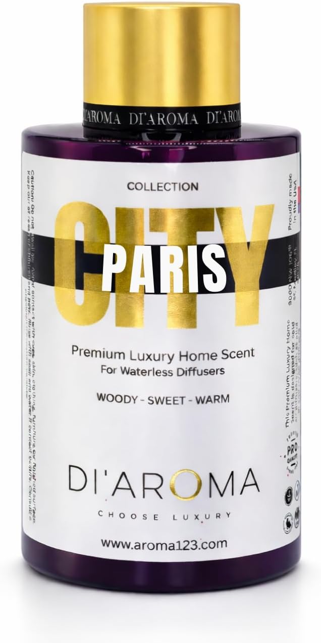 Di'Aroma Paris Aroma Oil Blend 120ml – Premium Diffuser Oil for Home, Waterless & Essential Oil Diffusers, Long Lasting Home Fragrance, City Collection, Made in USA (120ml, Paris)