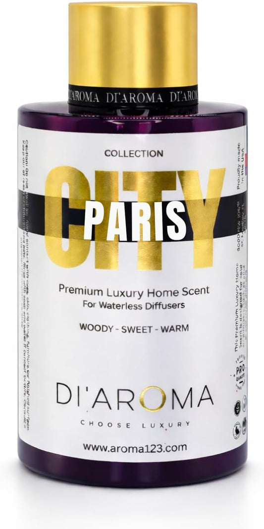 Di'Aroma Paris Aroma Oil Blend 120ml – Premium Diffuser Oil for Home, Waterless & Essential Oil Diffusers, Long Lasting Home Fragrance, City Collection, Made in USA (120ml, Paris)