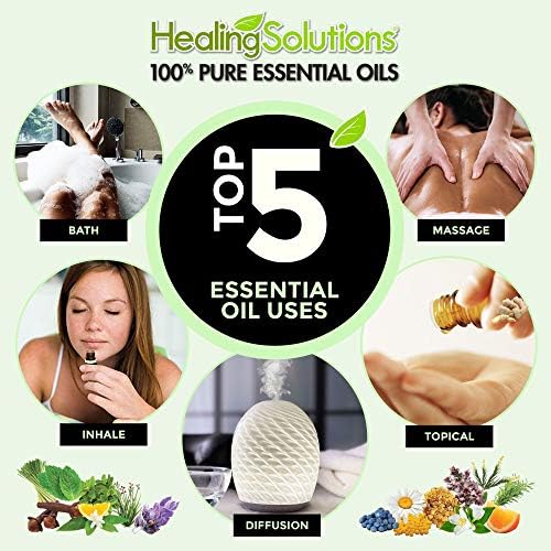 Healing Solutions Organic Thyme Essential Oil, 2 fl oz (60ml) – Aromatherapy & Diffuser Thyme Oil