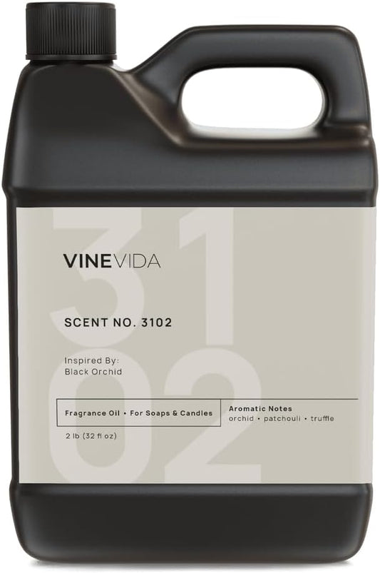 VINEVIDA Scent NO. 3102 Fragrance Oil - 32oz (2lbs) - Inspired by: Black Orchid Fragrance Oil for Candle Making - Made in USA Candle Scents Scents for Soap Making
