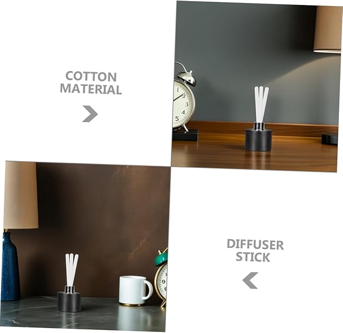 10Pcs Fiber Diffuse Sticks Aromatherapy Volatile Cotton Wands Oil Diffuser Reeds for Home Bathroom Fresh Scent Decoration and Fragrance