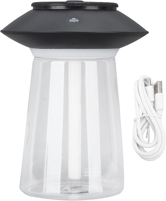 Mushroom Shape Humidifier Diffuser, 760ml Rechargeable Essential Oil Diffuser with Dual Mist Modes, Ultra Quiet Air Humidifier for Bedroom Office Home Decoration (Black)