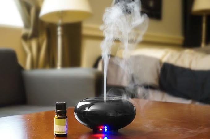 Black Mizu(Water) Sleek Design Essential Oil Ultrasonic Diffuser Timer LED Light Aromatherapy