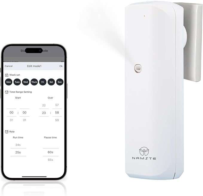 𝑷𝒍𝒖𝒈 𝑰𝒏 Essential Oil Waterless Diffuser - Home Scent Diffusers Starter Kit, Silent Mist Aroma Machine App Control Cold Air 800 Sq.ft Coverage,100ML Wall Aromatherapy for Bedroom,Bathroom