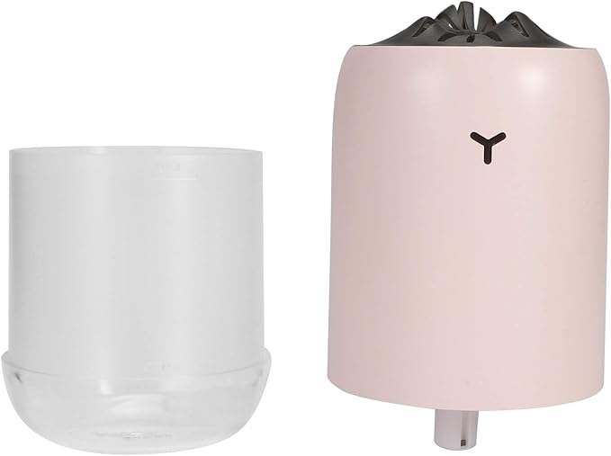 260ml USB Desktop Humidifier, Mini Air Diffuser with Night Light, Quiet Mist Humidifier for Home Office, One - Button Dual Mist Mode, Leak - Proof Design (Pink)