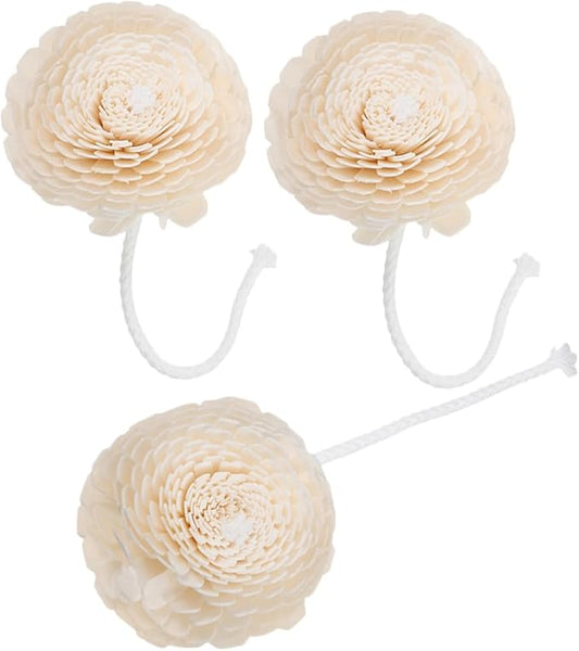 3Pcs Faux Flower Aroma Diffuser Replacement Realistic Rope Floral Design for Home Office Decor Essential Oil Diffuser Flowers Durable Aesthetic Fragrance Release