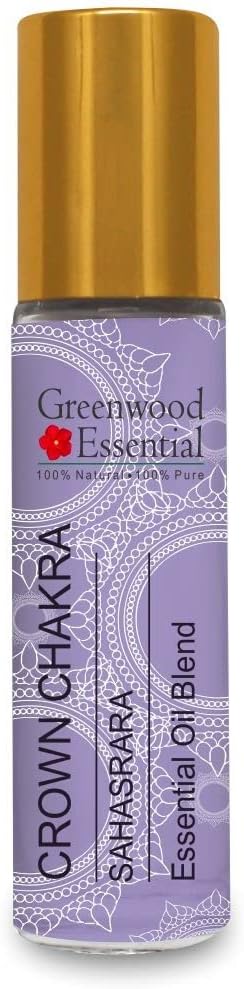 Greenwood Essential Crown Chakra Oil (Sahasrara) Ideal for Meditation, Purification, Yoga, Chakra Alignment, Relaxation, Healing & Rituals, 8ml (0.27 oz)