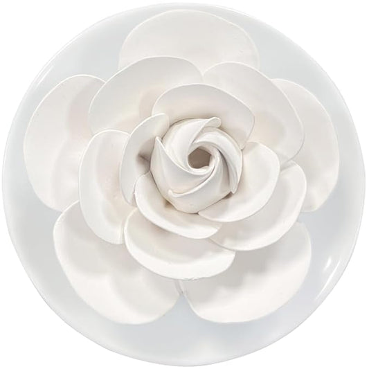 Passive Diffuser for Essential Oil-Ceramic Diffuser Non Electric Oil Diffusers for Small Mini Room, Desk Decorative, Bathroom (White Camellia)