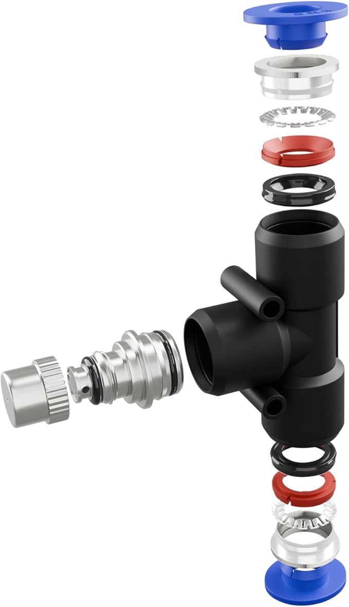 SNS Misting Nozzles Water Misting Tees Thread 1/4 Inch and Brass Orifice Nozzle for Outdoor Spray Cooling System(10 Pieces) SPKE1/4-1.1