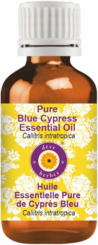dève herbes Blue Cypress Essential Oil (Callitris intratropica) Pure | Non-Sticky | Non-Greasy | Lightweight | Men & Women | All Skin Types | Steam Distilled 5ml (0.16 oz)