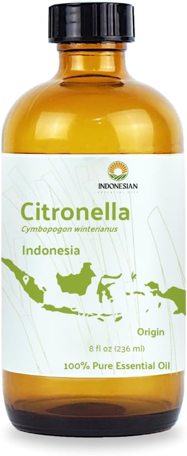 Citronella Essential Oil - Direct from Central Java, Indonesia - Pure Essential Oil for Diffusers and Aromatherapy | 100% Pure Therapeutic Grade (8oz)