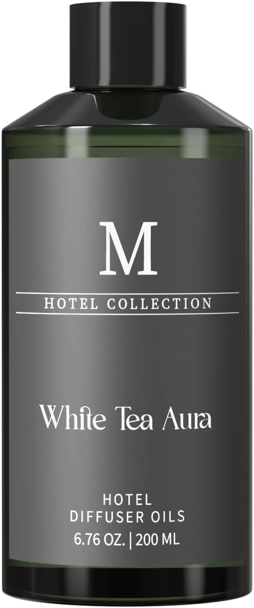 Hotel Collection Diffuser Oil-White Tea Aura, 6.76 Fl Oz (200ml), Home Luxury Aroma & Hotel Fragrance Diffuser Oil- Essential Oils for Aromatherapy Bigger Bottle, Longer Lasting Aroma