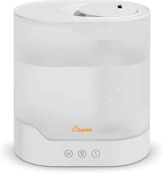 Crane 0.7 Gallon Top Fill Cool Mist Humidifier and Aroma Diffuser, with Color-Changing Night Light and Aroma Diffuser Function, Humidifier For Bedroom, Office or Nursery
