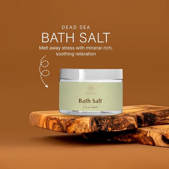 IDRA Deep Calm Ritual Set – Relaxing Bath & Body Gift Set with Dead Sea Bath Salts, Massage Oil, Face Mist & Essential Oil | Spa Self-Care Kit for Stress Relief & Better Sleep