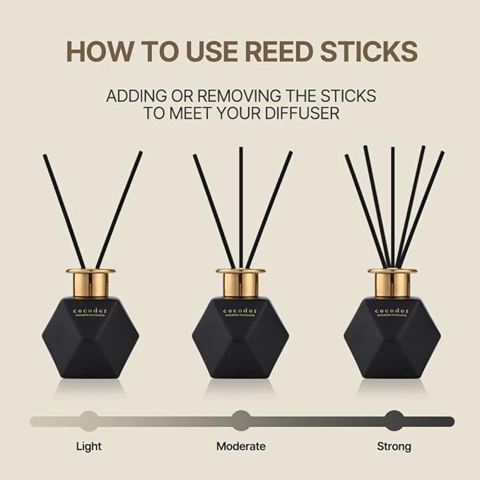 COCODOR Black Golden Reed Diffuser/White Jasmine/6.7oz(200ml)/Home Decor & Office Decor, Fragrance and Gifts, Aromatherapy, Mother's Day