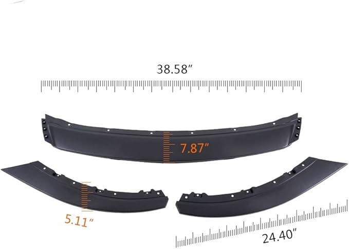 SCITOO 3PCS Front Bumper Lip Compatible for 2013-2014 for Ford Mustang Front Lip Spoiler Matte Black (PP) Plastic Air Dam