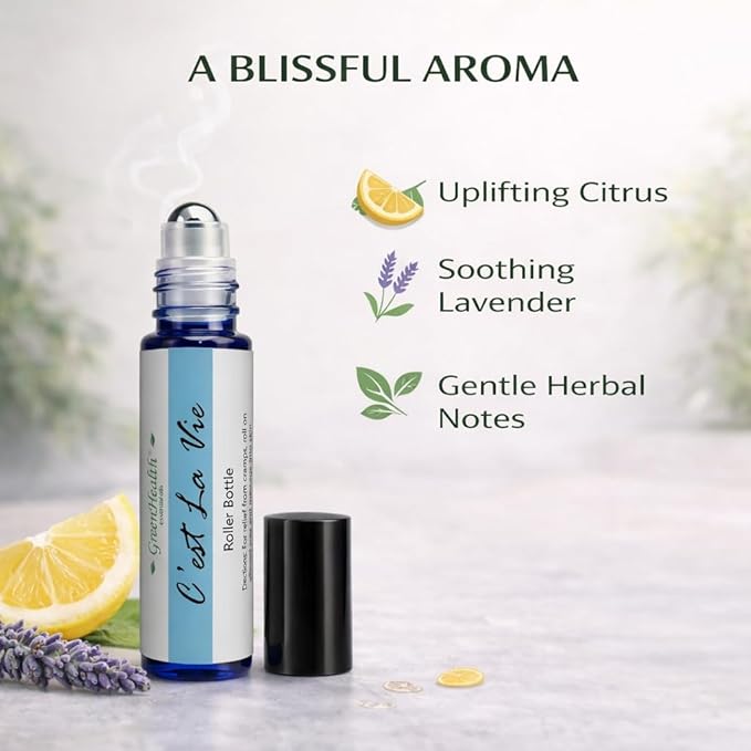 GreenHealth C’est La Vie Essential Oil Roll-On (10 ml) – Pre-Diluted Relaxing Aromatherapy Blend, Ready-to-Use Rollerball, Travel Size Calming Scent