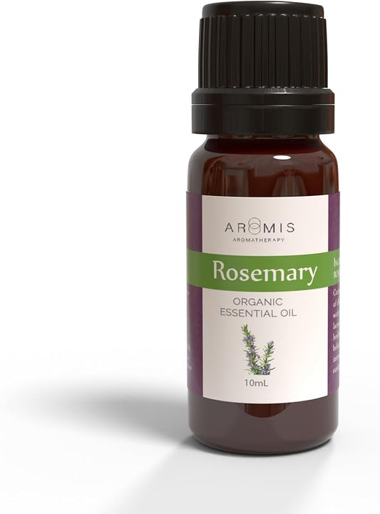 ArOmis Organic Rosemary Essential Oil - 100% Pure Therapeutic Grade - Undiluted, Premium Oil - 150 Micron Filtered, Perfect for Aromatherapy Diffusers (10ml / 0.34 fl oz)