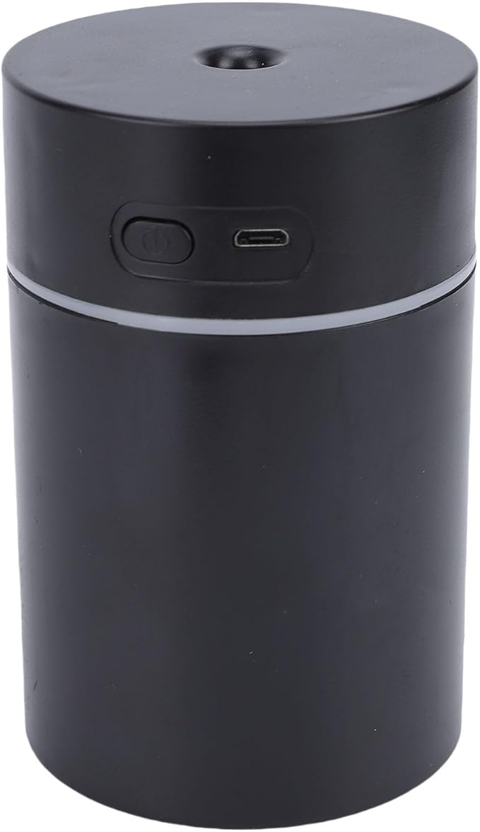 Rengue Portable Mini Humidifier, Plastic, Dual Mist Modes, 300ML USB Powered Diffuser for Bedroom and Office (Black)