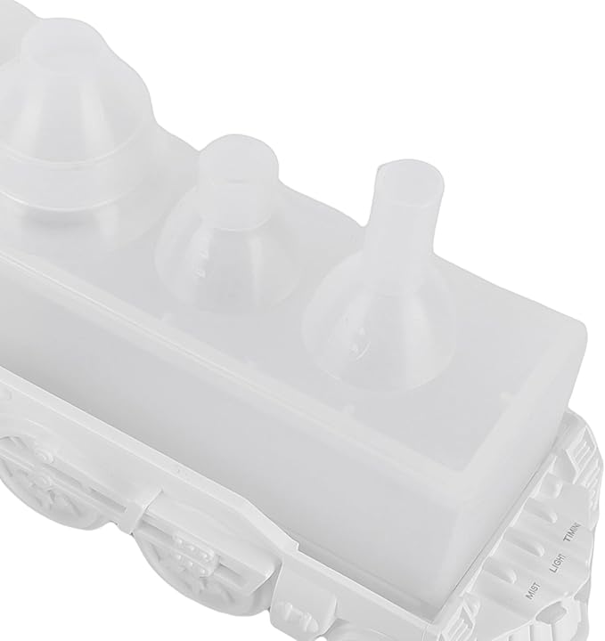 Diydeg Train Humidifier, Retro Train Shaped Essential Oil Diffuser With Night Light Dual Spray Modes 300Ml Cool Mist Humidifier For Home Decor Bedroom Desk (White)