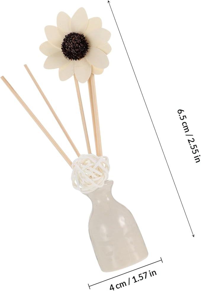 PRETYZOOM Rattan Reed Diffuser Set with Ceramic Vase, Lavender Essential Oil Aroma Diffuser for Home Air Purification and Toilet Aromatherapy, Fireless Fragrance Sticks for Indoor Relaxation