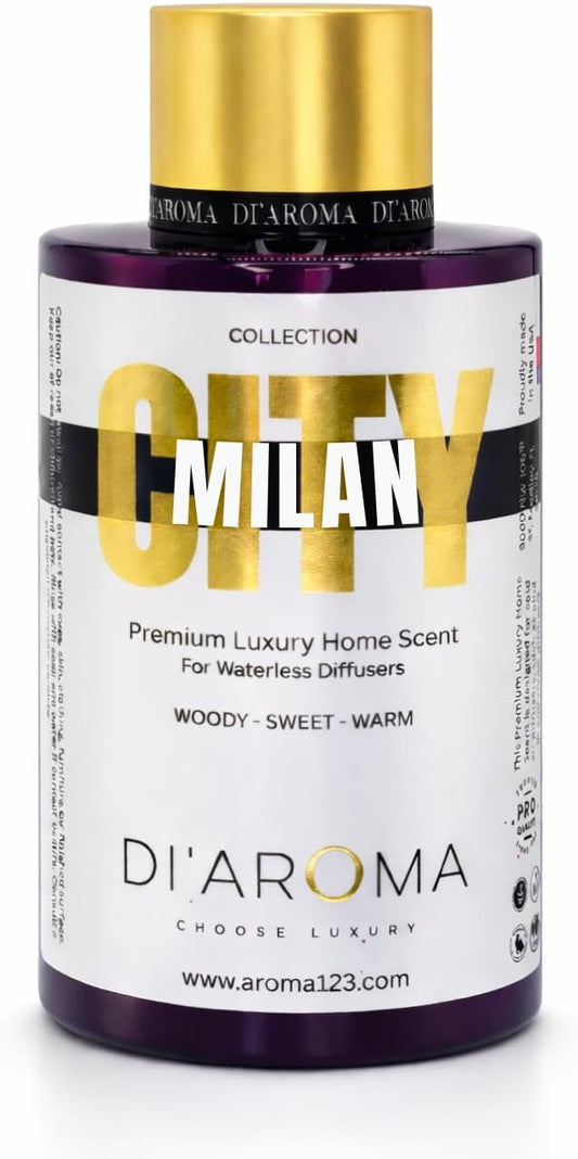 Di'Aroma Milan Aroma Oil Blend 120ml – Premium Diffuser Oil for Home, Waterless & Essential Oil Diffusers, Long Lasting Home Fragrance, City Collection, Made in USA (120ml, Milan)