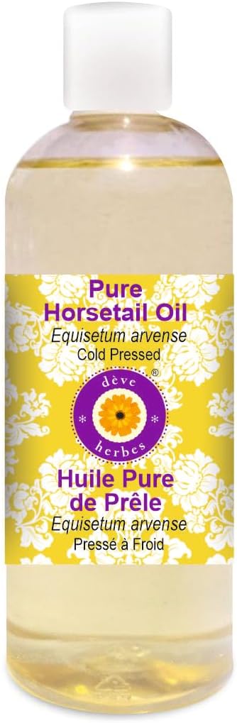 Deve Herbes Horsetail Oil (Equisetum arvense) | Cold Pressed | Pure | Natural | for Diluting Essential Oils | for Hair, Skin & Massage | Non-Sticky | Lightweight | Unisex | 200ml (6.76 oz)