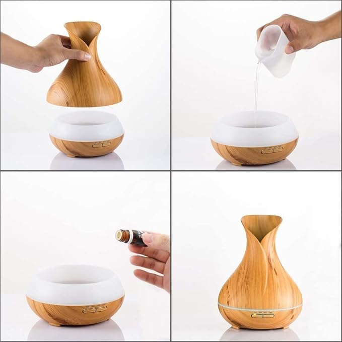 Aroma Diffuser, 550 ml Essential Oil Diffuser, Humidifier for Aromatherapy, Adjustable Mist Output, 7 Colour Levels (550 ml Remote Control), 846469, 27 x 15 cm