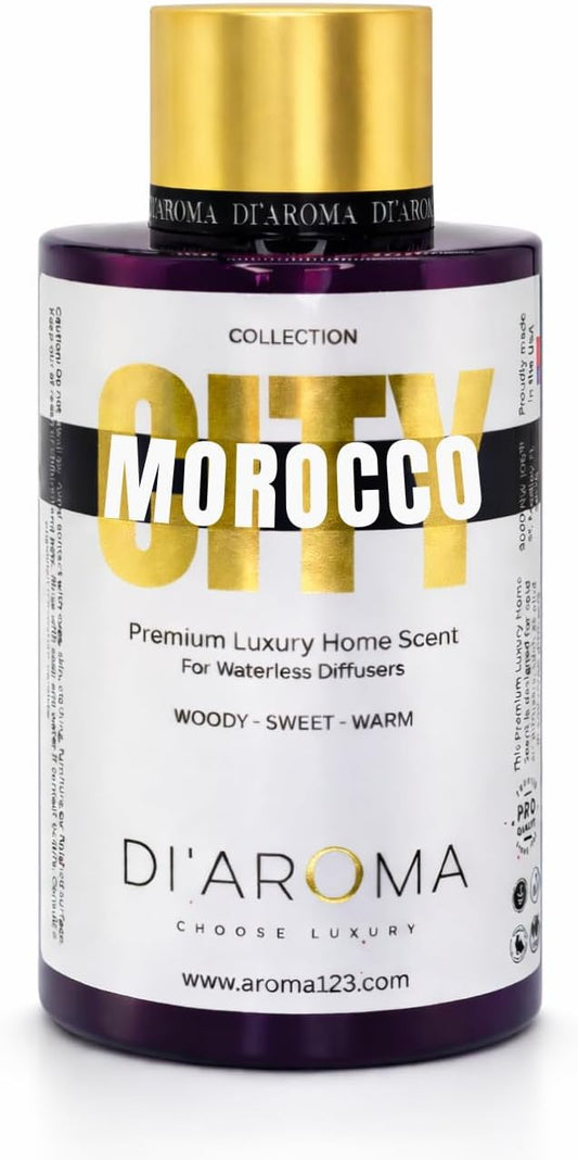 Di'Aroma Morocco Aroma Oil Blend 120ml – Premium Diffuser Oil for Home, Waterless & Essential Oil Diffusers, Long Lasting Home Fragrance, City Collection, Made in USA (120ml, Morocco)