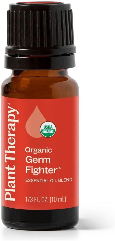 Plant Therapy Organic Fighter Essential Oil Blend 100% Pure, Undiluted, Therapeutic Grade 10 mL (1/3 oz)