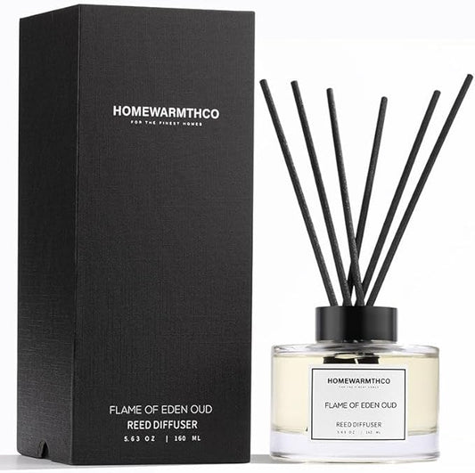Oud Rose & Jasmine Reed Diffuser Set - Luxury Fragrance Reed Diffusers for Home. Office, Bathroom, Kitchen and Home Decor - Long-Lasting Scent with Non-Toxic Oils (5.63 oz, 160ml)