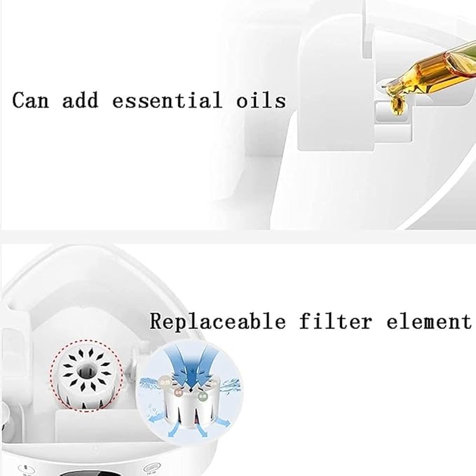 4L Humidifiers for Bedroom Large Room, Easy to Clean Humidifier Ultrasonic & Essential Oil Diffuser, Room Humidifier for Bedroom Baby Plant Cool Mist, Top Fill, Quiet, 360° Nozzle, Auto Off, Wh